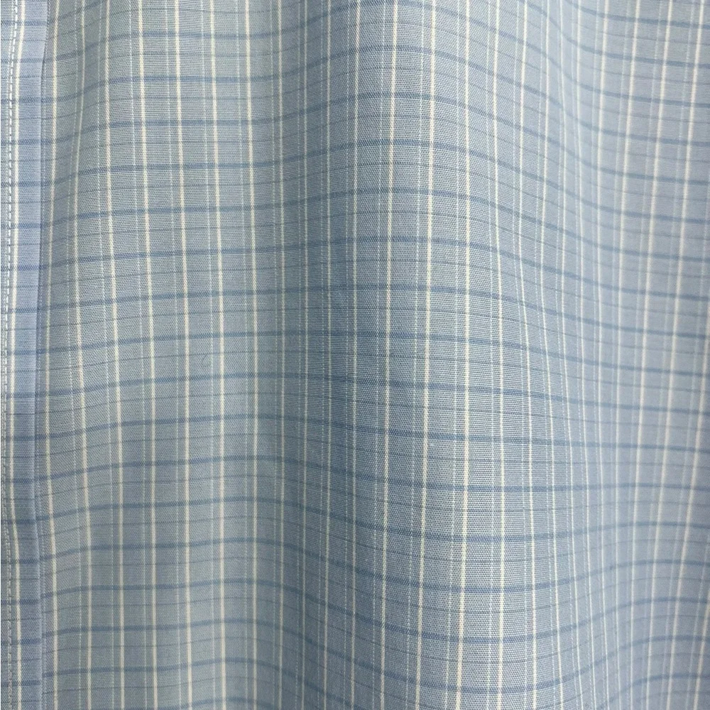 Banana Republic Blue White plaid Slim‎ fit Dress shirt size XL